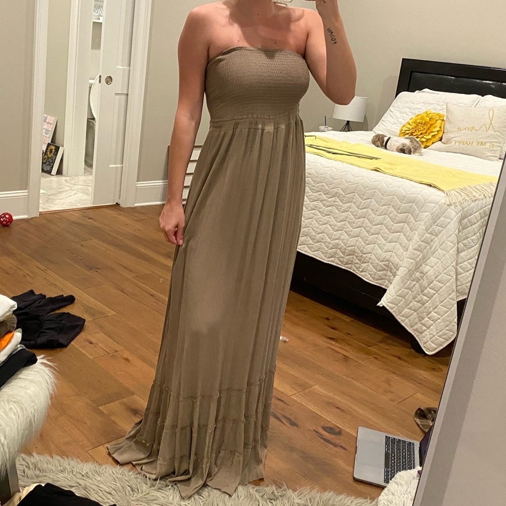 green color maxi dress